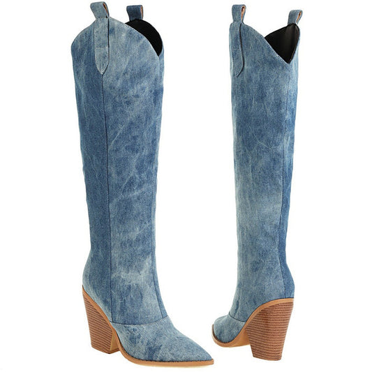 Bottes Cowboy Jeans Femme