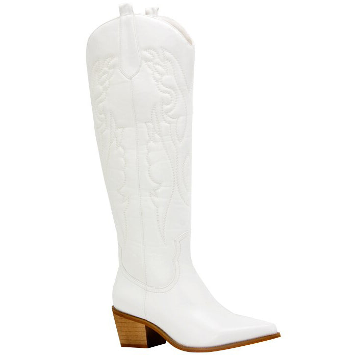Bottes de cowboy femme NINE WEST EVIE cuir cousu western légèrement Bottes de cowboy femme NINE WEST EVIE cuir cousu western légèrement