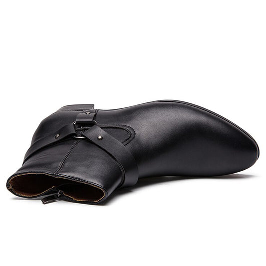 Bottines Noires Style Cowboy