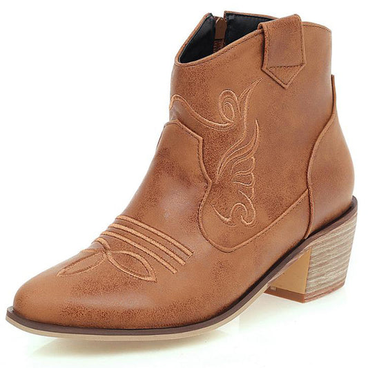 Bottines Western À Motifs Femme