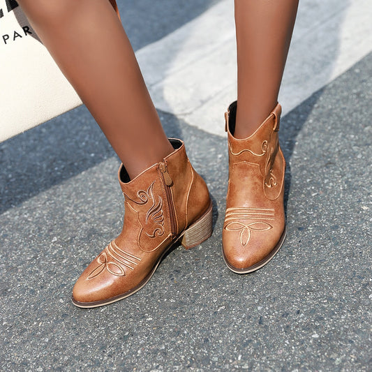 Bottines Western À Motifs Femme