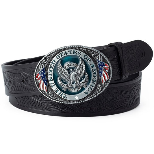 Ceinture Cowboy Cuir Drapeau Américain