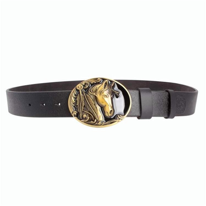 Ceinture Cowboy Cuir Tête de Cheval