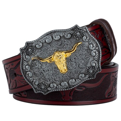 Ceinture Cowboy Taureau Doré