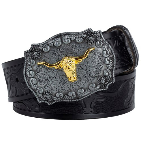 Ceinture Cowboy Taureau Doré