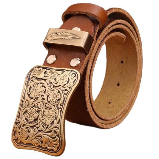 Ceinture Western Cuir Femme Fleurs