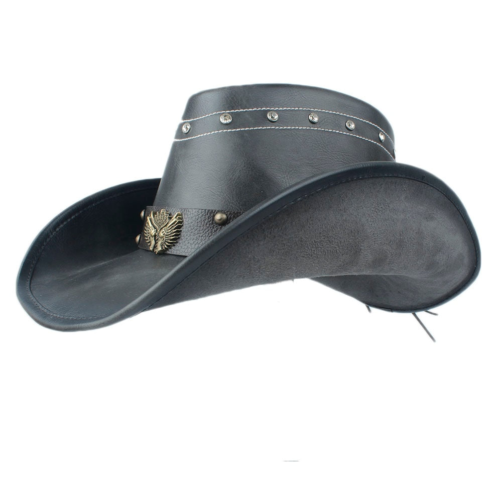 Chapeau De Cowboy En Cuir Noir Munitions