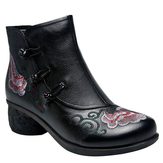 Bottine Noire Style Western