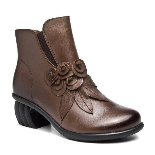 Bottine Western Talon Cuir Femme