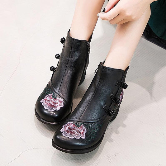 Bottine Noire Style Western