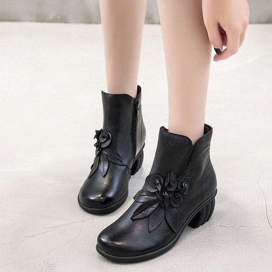 Bottine Western Talon Cuir Femme