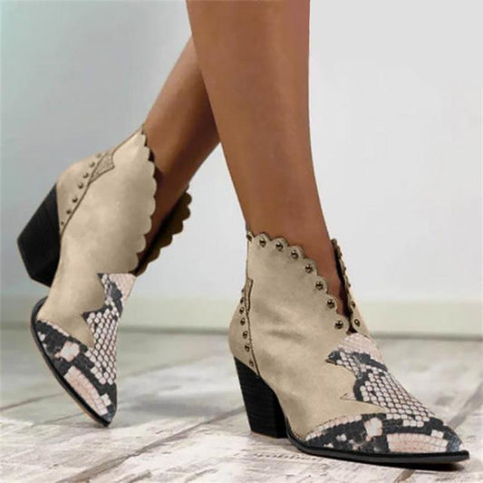 Bottines Style Western Beige