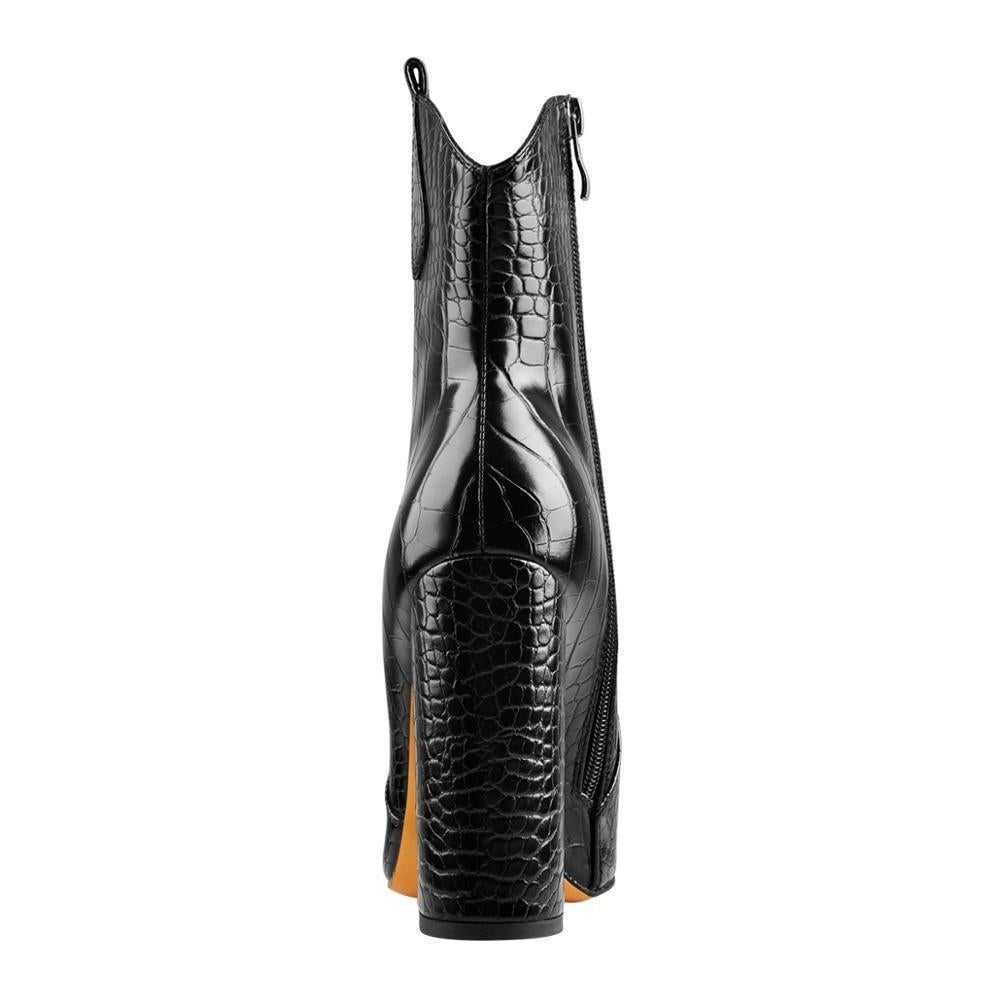 Bottines Western Croco