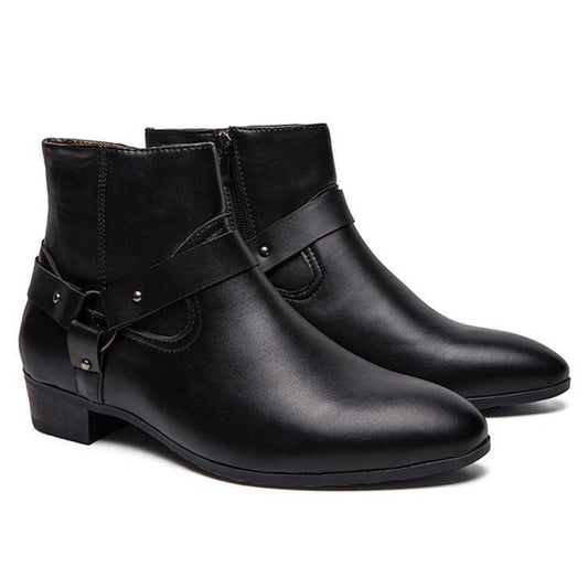 Bottines Noires Style Cowboy