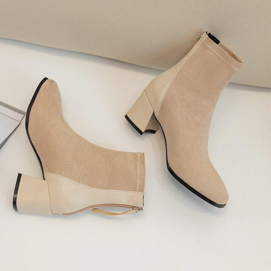Bottines Western Femme Beige