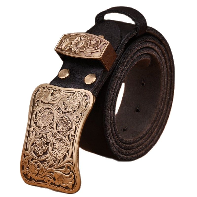 Ceinture Western Cuir Femme Fleurs