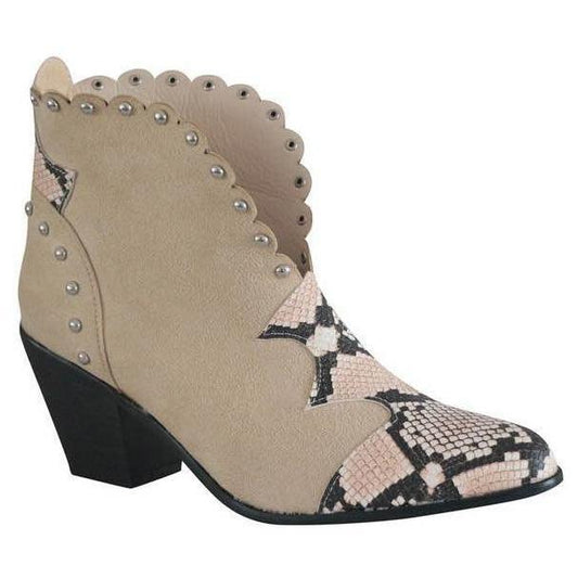 Bottines Style Western Beige