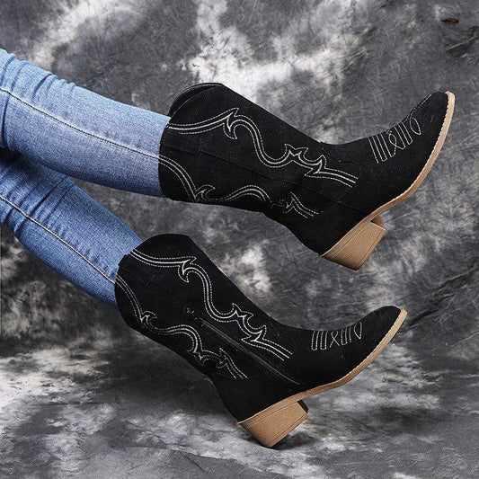 Boots Western Femme Noir