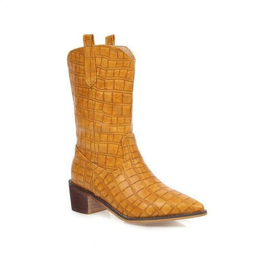 Botte Western Femme Jaune