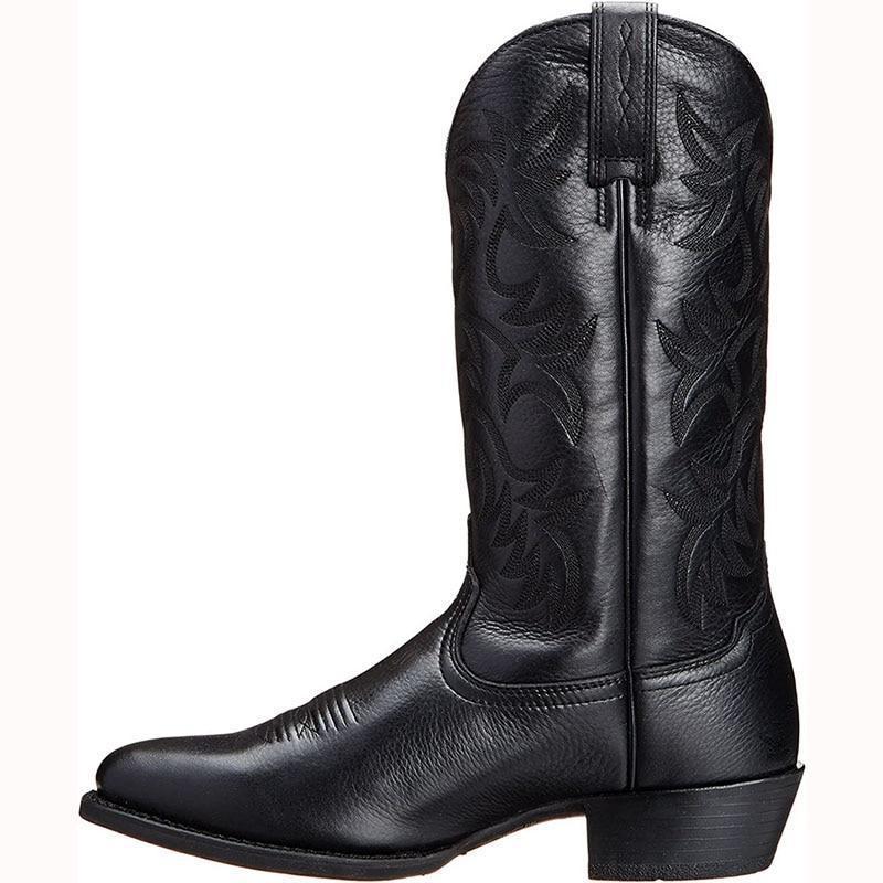 Bottes de cowboy western vintage Dan Post en cuir noir Bottes de cowboy western vintage Dan Post en cuir noir