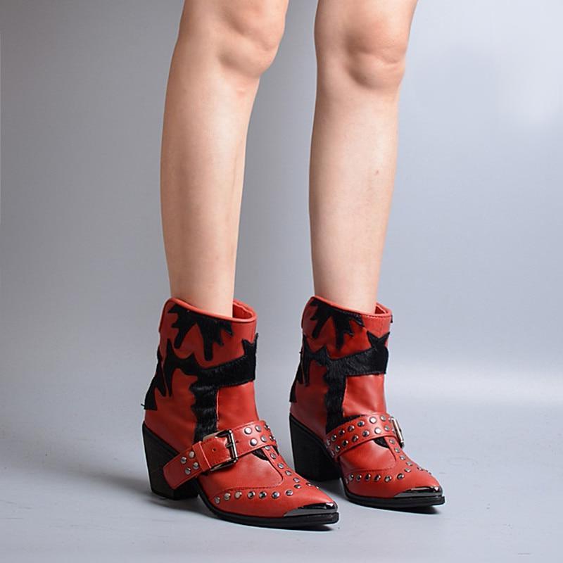 Bottes Cowboy Rouge Et Noir