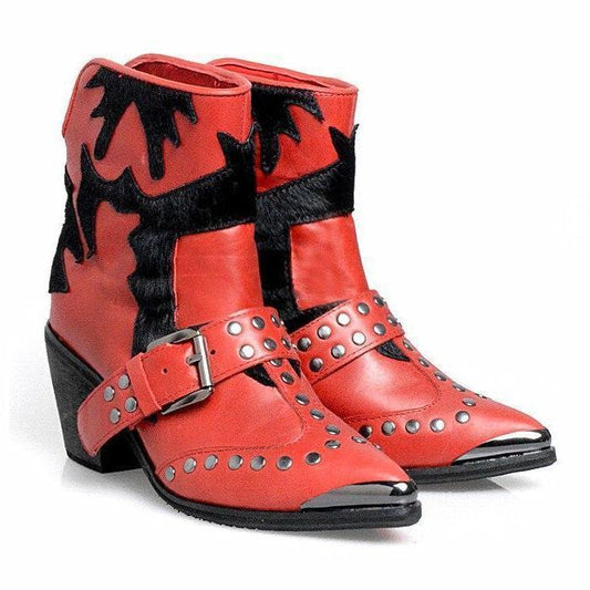 Bottes Cowboy Rouge Et Noir