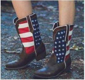 Bottes Western Drapeau Américain