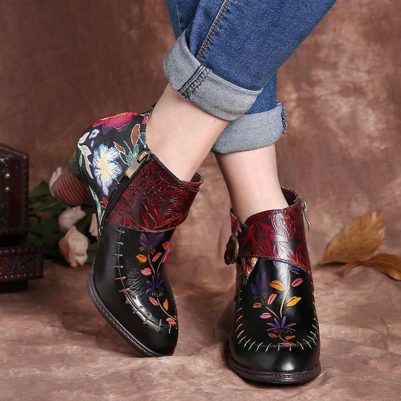 Bottes Western Femme Fleur Brodees