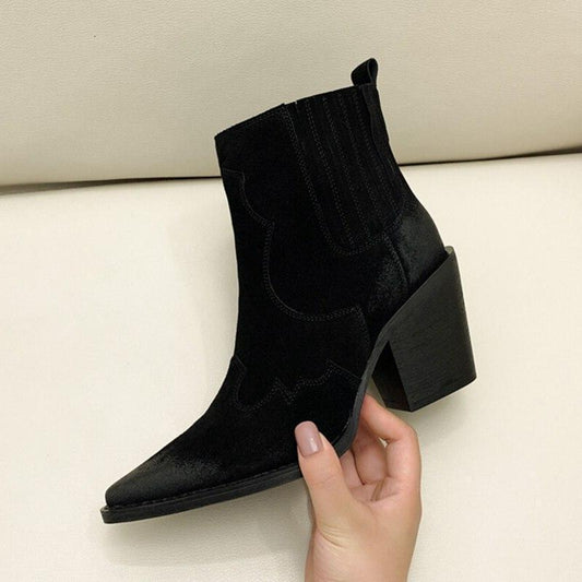 Bottine Cowboy Femme Noir