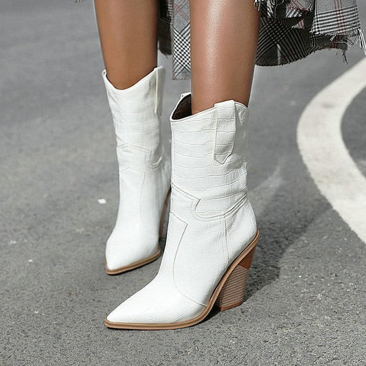 Bottines Blanches Western