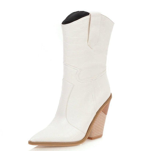 Bottines Blanches Western