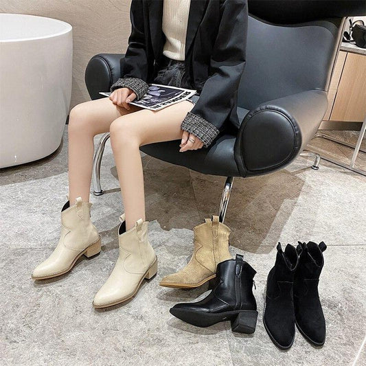 Bottines Western Beige