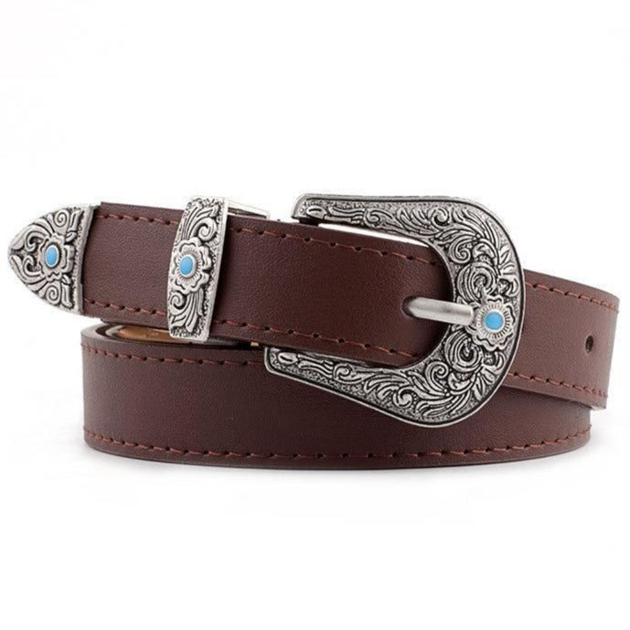 Ceinture Femme Western Marron