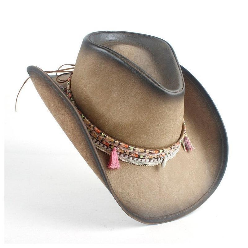 Chapeau Western Cuir Femme