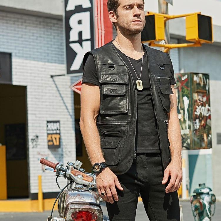 Gilet Cuir Homme Western