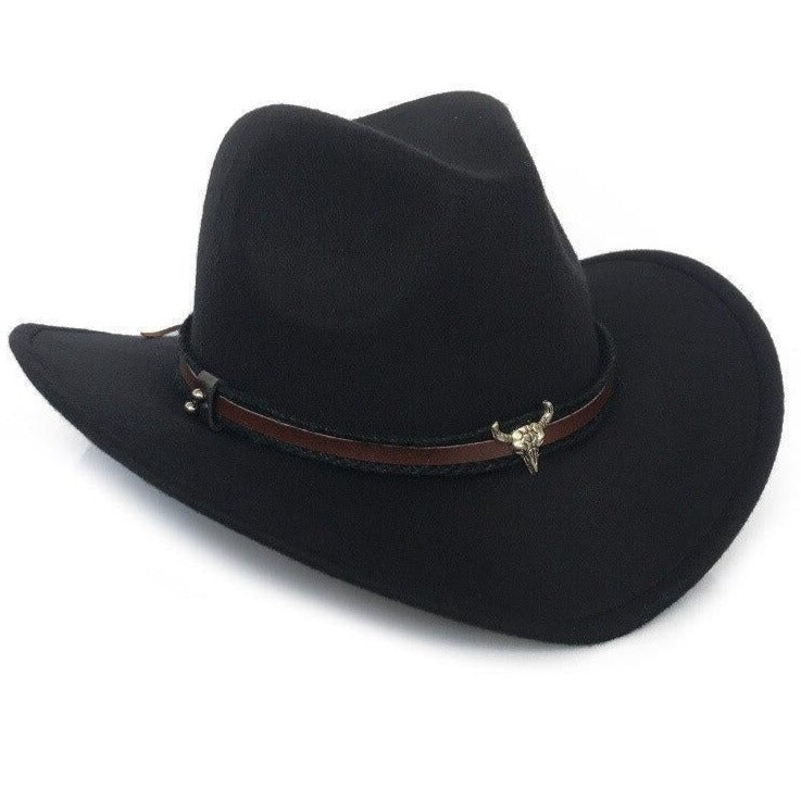 Chapeau Cowboy Feutre Tête de Taureau