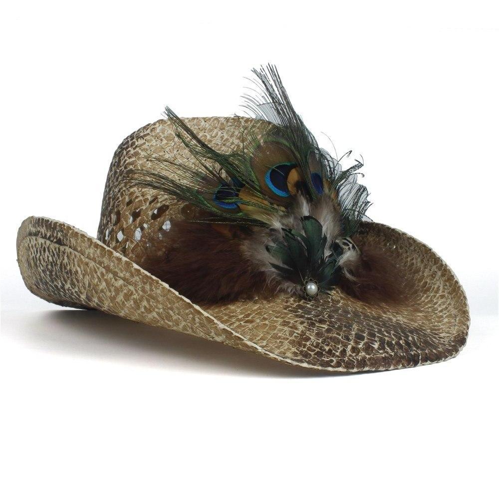 Chapeau Country Avec Plumes
