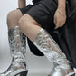 Bottes Cowboy Argent Femme
