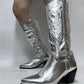 Bottes Cowboy Argent Femme