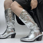 Bottes Cowboy Argent Femme