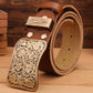 Ceinture Western Cuir Femme Fleurs