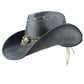 Chapeau De Cowboy En Cuir Noir Femme