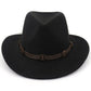 Chapeau Feutre Western Bande en Cuir