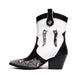 Bottines Western Blanches Et Noires