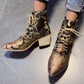 Bottes Noires Cowboy Brodées