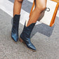 Bottes Style Western Cuir Femme