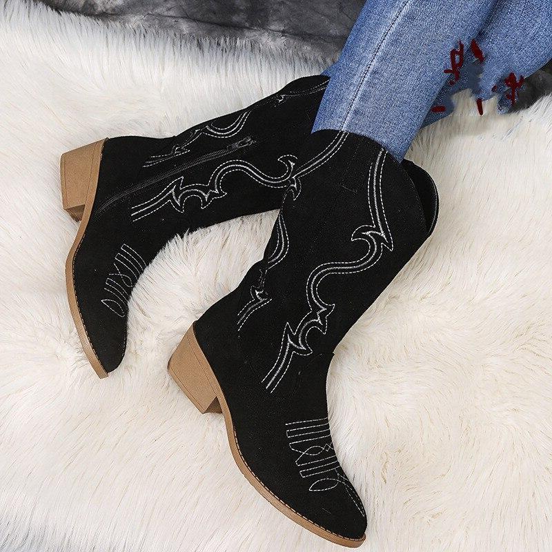 Boots Western Femme Noir