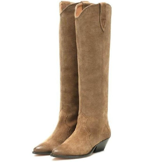 Bottes Cowboy Femmes Talon Moyen - Style Rétro, Fermeture éclair, Semelle Antidérapante - 2