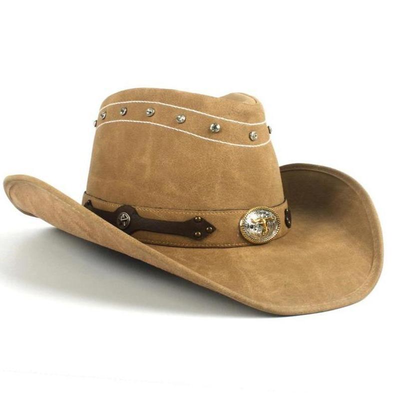 Faux cuir Western Cowboy chapeaux pour hommes et femmes Fedora Gambler chapeau C Faux cuir Western Cowboy chapeaux pour hommes et femmes Fedora Gambler chapeau C