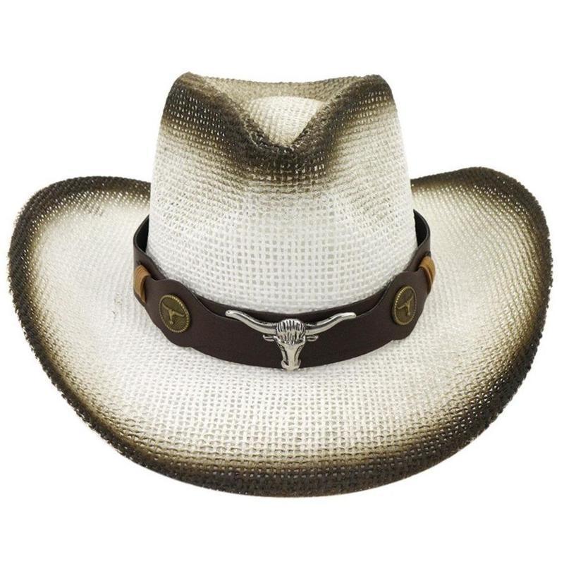 Chapeau Cowboy Blanc Tête De Taureau Argent - Wrangler Country Prestige, Taille Unique Mixte